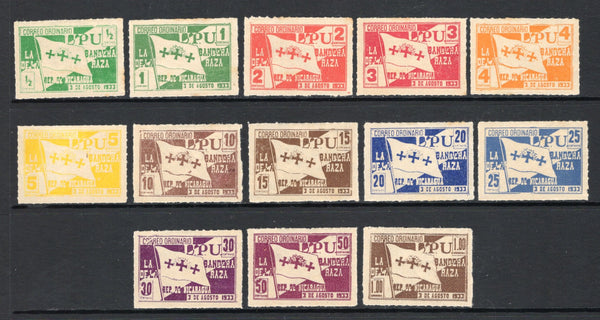 NICARAGUA - 1933 - COMMEMORATIVES: '441st Anniversary of Columbus's Departure from Palos' POSTAGE issue the set of thirteen from the original printing fine unused without gum as issued. Uncommon & underrated issue. (SG 753/765)  (NIC44095)