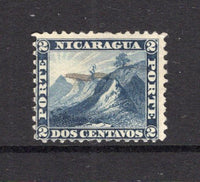 NICARAGUA - 1862 - CLASSIC ISSUES: 2c deep blue on yellowish paper 'Volcano' issue a fine used copy with manuscript cancel. (SG 1)  (NIC/4597)
