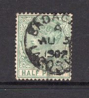 NIGERIA - LAGOS - 1902 - CANCELLATION: ½d dull green QV issue used with good strike of BADAGRY LAGOS W.D. cds dated AUG 5 1902. Very scarce. (SG 21)  (NIG/14819)