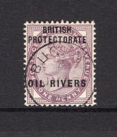 NIGERIA - OIL RIVERS PROTECTORATE - 1892 - CANCELLATION: 1d lilac QV issue with 'BRITISH PROTECTORATE OIL RIVERS' overprint, a fine used copy with average strike of BUGUMA cds dated JUL 10 1894. Very scarce. (SG 2)  (NIG/14823)