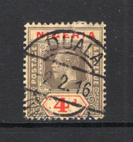 NIGERIA - 1916 - CANCELLATION: 4d black & red on yellow GV issue, a fine used copy with complete strike of German DUALA (KAMEROUN) cds dated 2. 2. 16, provisional use just after the British occupation. Unusual. (SG 6)  (NIG/26965)