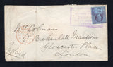 NIGERIA - NIGER COMPANY TERRITORIES - 1898 - GREAT BRITAIN USED IN NIGERIA & CANCELLATION: Cover franked with 1895 2½d purple on blue QV issue of Great Britain (SG Z20) tied by fine complete strike of large boxed THE ROYAL NIGER COMPANY CHARTERED & LIMITED POST OFFICE AKASSA cancel dated 29 SEP 1898. Addressed to UK with PAID LIVERPOOL BR PACKET cds on front and arrival cds's on reverse. Cover has a couple of edge faults but rare.  (NIG/43194)