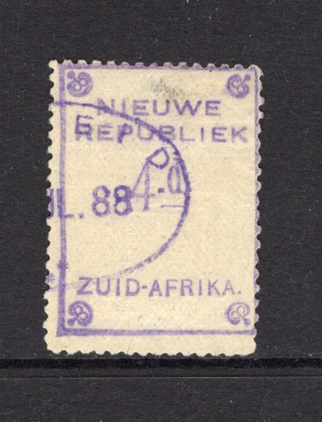 NEW REPUBLIC - 1887 - CLASSIC ISSUES: 4d violet on yellowish paper, undated with embossed 'Arms'. A very fine used copy with part VRYHEID oval cancel dated JUL 1888. Thinned on reverse. (SG 80)  (NRP/14764)