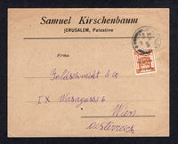 PALESTINE - 1921 - RATE: Unsealed cover franked with 1921 3m yellow brown (SG 62) tied by JERUSALEM cds. Addressed to AUSTRIA.  (PAL/21929)