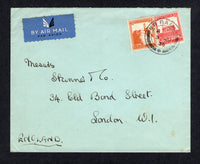 PALESTINE - 1936 - CANCELLATION: Cover franked with 1927 5m orange and 1932 8m scarlet (SG 93 & 106) tied by ER RAMLE cds. Sent airmail to UK. Backflap missing.  (PAL/21938)