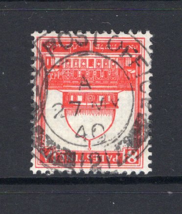 PALESTINE - 1932 - CANCELLATION: 8m scarlet 'Pictorial' issue used with good central strike of FIELD POST OFFICE 121 cds located at 117 Jaffa Road, Jerusalem. (SG 106)  (PAL/25977)