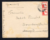 PALESTINE - 1929 - CANCELLATION: Cover franked with pair 1927 7m scarlet (SG 95) tied by fine strike of NES ZIYONA cds dated 21 JU 1929. Addressed to GERMANY. Cover has a few light tones.  (PAL44688)