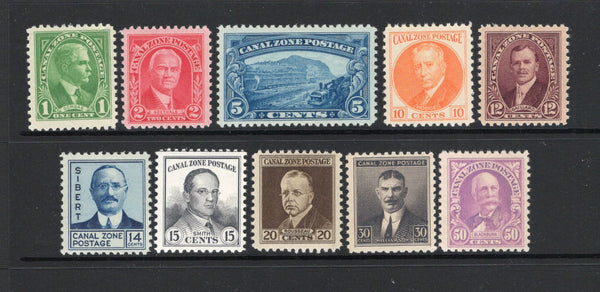 PANAMA - CANAL ZONE - 1928 - DEFINITIVE ISSUE: 'Portrait' definitive issue, the set of ten fine mint. (SG 107/116)  (PAN/25051)