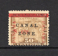 PANAMA - CANAL ZONE - 1904 - PROVISIONAL ISSUE: 8c on 50c bistre brown MAP issue of Panama (type 3 overprint with stop), a fine mint copy. (SG 18)  (PAN/28793)