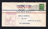 PANAMA - CANAL ZONE - 1929 - FIRST FLIGHT: Airmail cover with printed 'First Flight Air Mail Cristobal Cartagena' at top franked with 1929 15c on 1c green AIR surcharge issue (SG 117) tied by CRISTOBAL machine cancel dated JUN 21 1929. Flown on the FAM 5 Cristobal - Cartagena, Colombia first flight with illustrated first flight cachet on front. Addressed to COLON with CARTAGENA and COLON arrival marks on reverse. (AAMC #CZ37, Muller #22)  (PAN/42304)