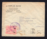 PARAGUAY - 1952 - CANCELLATION: Cover franked with single 1952 10c pink (SG 703) tied by undated DISTRITO POSTAL No. 7 ENCARNACION 'Arms' marking in purple. Addressed to ARGENTINA with arrival cds's on reverse.  (PAR/10489)