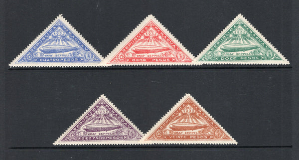 PARAGUAY - 1932 - AIRMAILS: 'Graf Zeppelin' TRIANGULAR issue the set of five fine mint. (SG 435/439)  (PAR/43402)