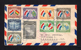 PARAGUAY - 1939 - COMMEMORATIVE ISSUE: Registered airmail cover franked with the 1939 'Chaco Boundary Peace Conference' issue complete AIRMAIL set of nine on front plus 1939 11p blue green 'New York World's Fair' issue on reverse (SG 520/528 & 531) all tied by ASUNCION cds's dated 28.3.1940 with printed registration label on reverse. Addressed to USA with transit & arrival marks on front & reverse. Very attractive.  (PAR/43489)