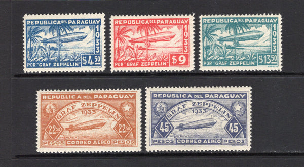 PARAGUAY - 1933 - ZEPPELIN: 'Zeppelin' issue, the set of five fine mint. (SG 451/455)  (PAR44044)