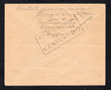 PARAGUAY - 1935 - CHACO WAR & PRISONER OF WAR MAIL: Circa 1935 stampless cover with manuscript 'Remitente Prisionero Boliviano, Benigna Carrajalamori, Acantonamiento, Prisonierios No.1, Concepcion, Rep Paraguay' return address on reverse with large boxed 'OFICINA DE INFORMES SOBRE PRISIONEROS CENSURADO' cachet in black also on reverse. Addressed to LA PAZ, BOLIVIA. Fine & rare.  (PAR44711)