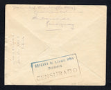 PARAGUAY - 1935 - CHACO WAR & PRISONER OF WAR MAIL: Circa 1935 stampless cover with manuscript 'Remitente Carlos Patino R, (Prisionero Boliviano), Emboscada, Paraguay' return address on reverse with large boxed 'OFICINA DE INFORMES SOBRE PRISIONEROS CENSURADO' cachet in blue black also on reverse. Addressed to LA PAZ, BOLIVIA. Fine & rare.  (PAR44712)