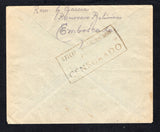 PARAGUAY - 1935 - CHACO WAR & PRISONER OF WAR MAIL: Circa 1935 stampless cover with manuscript 'Rem G Garcia, Prisionero Boliviano, Emboscada' return address on reverse with large boxed 'OFICINA DE INFORMES SOBRE PRISIONEROS CENSURADO' cachet in black also on reverse. Addressed to LA PAZ, BOLIVIA. Fine & rare.  (PAR44713)