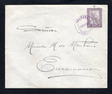 PARAGUAY - 1930 - POSTAL STATIONERY & CANCELLATION: 1p 50c dull violet on white postal stationery envelope with 'C' (Campana) imprint above stamp for use in rural post offices (H&G B5, Paraguay Postal Stationery catalogue #EN8, stamp set high) used with fine CHARARA cds in purple dated 23 OCT 1930. Addressed to ENCARNACION with arrival cds on reverse.  (PAR45771)