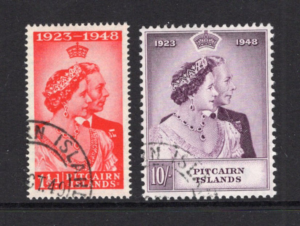 PITCAIRN ISLAND - 1949 - SILVER WEDDING ISSUE: 'Silver Wedding' issue, the pair fine cds used. (SG 11/12)  (PIT/15311)