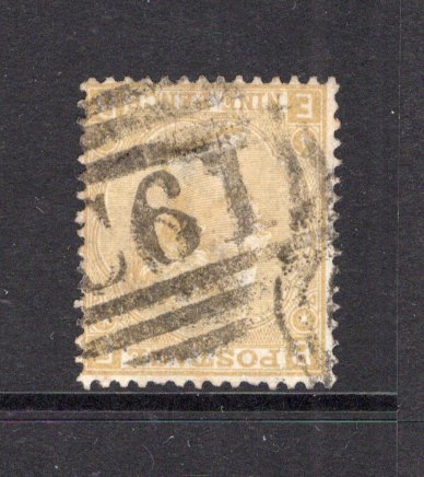 PUERTO RICO - 1867 - BRITISH POST OFFICES: 9d straw QV issue of Great Britain used fine strike of barred numeral 'C61' of the British P.O. at San Juan. Scarce. (SG Z100)  (PUE/35819)