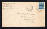 RHODESIA - 1920 - CANCELLATION: Cover franked with single 1909 2½d pale dull blue with 'RHODESIA' overprint in black (SG 103) tied by MOUNT SELINDA cds dated AP 13 1920 with second strike alongside. Addressed to USA with MELSETTER transit cds on reverse.  (RHO/42975)