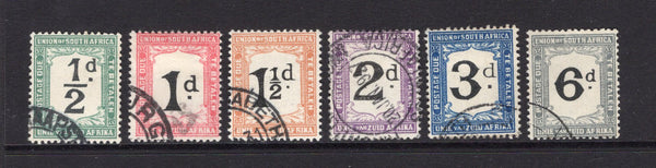 SOUTH AFRICA - 1922 - POSTAGE DUES: 'Union of South Africa' POSTAGE DUE issue, the set of six fine cds used. (SG D11/D16)  (SAF/15904)