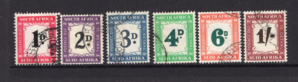 SOUTH AFRICA - 1950 - POSTAGE DUES: 'Postage Due' issue with SUID-AFRIKA hyphenated, the set of six fine cds used. (SG D39/D44)  (SAF/15907)