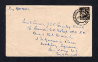 SOUTH AFRICA - 1941 - TRAVELLING POST OFFICES: Cover from DURBAN with manuscript return address on reverse franked with single 1941 1/3 blackish brown (SG 94) tied by MOBIELEPOSKANTOR No. 5 (DURBAN) cds. Sent airmail to UK. Cover has central vertical crease.  (SAF/22493)