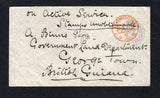SOUTH AFRICA - 1900 - BOER WAR & DESTINATION: Stampless cover with manuscript 'On active service, Stamps unobtainable' at top with FIELD POST OFFICE 35 BRITISH ARMY S. AFRICA cds dated MY 14 1900 on front located between Thabanchu and Senekal in the Orange River Colony. Addressed to 'A Binns Esq. Government Land Department, George Town, British Guiana with NEW AMSTERDAM and GEORGETOWN transit & arrival cds's on reverse. A rare cover as only a small amount of troops from British Guiana fought in the British