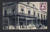 SALVADOR - 1934 - ADVERTISING POSTCARD: Black & white 'Guillermo Levy & Hno' advertising postcard with picture of their establishment in San Salvador franked on message side with pair 1934 2c chocolate brown and 1930 20c green AIR issue tied by boxed slogan cancel and uncancelled 1924 1c brown purple on picture side (SG 750, 820 & 776) with SAN SALVADOR cds dated 30 OCT 1934 on front. Sent airmail to UK. Very attractive.  (SAL/42435)