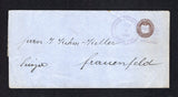 SALVADOR - 1895 - POSTAL STATIONERY: 3c brown on blue 'Seebeck' postal stationery wrapper (H&G E22) used with SANTA ANA cds dated FEB 4 1895. Addressed to SWITZERLAND with arrival cds on reverse.  (SAL43528)