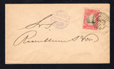 SALVADOR - 1907 - POSTAL STATIONERY CUT OUT: Cover franked with 2c black & carmine rose CUT OUT from the postal stationery envelope (H&G B80) tied by dumb 'S' cancel in black with SAN SALVADOR cds dated 11 SET 1907 alongside. Addressed locally within SAN SALVADOR. Unusual use.  (SAL44456)