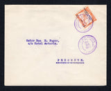 SALVADOR - 1928 - COMMEMORATIVE ISSUE: Cover franked with single 1928 3c on 10c orange 'Santa Ana Industrial Exhibition' overprint issue (SG 764) tied by SAN SALVADOR cds dated JUL 25 1928. Addressed locally within SAN SALVADOR. An uncommon stamp use on cover.  (SAL44457)