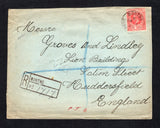SIERRA LEONE - 1923 - REGISTRATION & CANCELLATION: Registered cover franked with 1912 1d rose red GV issue on front and 2 x 1d rose red and 2d greyish slate on reverse (SG 113b & 115) tied by BONTHE cds's dated SP 3 1923 with fine strike of boxed 'BONTHE' registration handstamp on front. Addressed to UK with transit & arrival marks on reverse.  (SIE/43217)