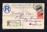 SIERRA LEONE - 1922 - POSTAL STATIONERY & REGISTRATION: 2d blue on white GV postal stationery registered envelope (H&G C3) used with added 1912 1d scarlet and 2d greyish slate GV issue (SG 113a & 115) tied by oval REGISTERED G.P.O. SIERRA LEONE cancels dated 13 JY 1922 with boxed 'FREETOWN' registration handstamp on front. Addressed to UK with transit and arrival marks on reverse.  (SIE/43240)