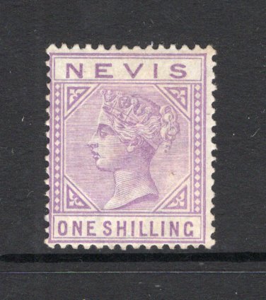 SAINT KITTS & NEVIS - NEVIS - 1882 - CLASSIC ISSUES: 1/- pale violet QV issue, a fine mint copy. (SG 34)  (STK/15635)