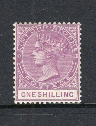 SAINT KITTS & NEVIS - SAINT CHRISTOPHER - 1882 - CLASSIC ISSUES: 1/- mauve QV issue, a fine mint copy. (SG 20)  (STK/15637)