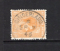 SAINT KITTS & NEVIS - 1938 - CANCELLATION: 1½d orange GVI issue used with fine complete strike of GINGERLAND NEVIS cds dated SEP 4 1946, with '4' day slug inverted. (SG 70)  (STK/42479)