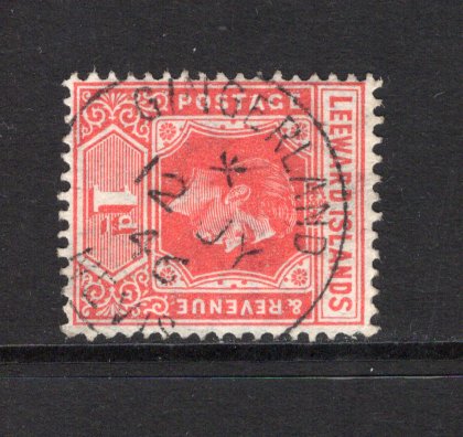 SAINT KITTS & NEVIS - 1938 - CANCELLATION: 1d scarlet GVI Leeward Islands issue used with fine complete strike of GINGERLAND NEVIS cds dated 12 JY 1946. (SG 99)  (STK/42485)