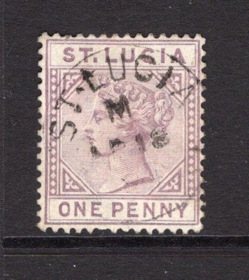 SAINT LUCIA - 1891 - CANCELLATION: 1d dull mauve QV issue superb used with fine strike of ST. LUCIA 'M' cds of MICOUD dated AP 18 1894. (SG 44)  (STL/40515)
