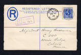 SAINT LUCIA - 1918 - POSTAL STATIONERY: 2d blue on white GV postal stationery registered envelope (H&G C3) used with added 1912 2½d bright blue GV issue (SG 81a) tied by CASTRIES cds dated 24 AP 1918 with fine second strike alongside and boxed St. LUCIA' registration marking in purple. Addressed to FRANCE with transit & arrival marks on reverse.  (STL45705)