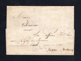 SAINT LUCIA - 1816 - INCOMING MAIL & ROUTING: Complete folded letter datelined 'Bordeaux le 28 Avril 1816'. Addressed to 'Monsieur Ribadieu, Medecin, La Suffriere (Ile St. Lucie aux soins de Monsieur C of Paul grande rue No.4A, Saint Pierre Martinique'. Carried privately without postal markings to Martinique and then forwarded to St Lucia. Interesting and unusual.  (STL45707)