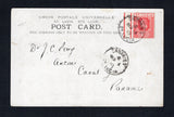 SAINT LUCIA - 1910 - DESTINATION: Black & white PPC 'Government House, St. Lucia' franked on message side with 1904 1d carmine EVII issue (SG 67) tied by CASTRIES cds dated NO 4 1910. Addressed to 'Ancon, Canal Zone, Panama' with arrival cds on reverse. Card has two small tape marks on picture side.  (STL45760)