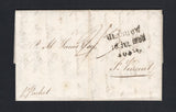 SAINT VINCENT - 1809 - INCOMING MAIL & PRESTAMP: Complete incoming folded letter datelined 'Glasgow 15th July 1809' with three line GLASGOW 16 JUL 1809 405-G mileage marking in black on front with 'P.Packet' and rated '2/3' in manuscript. Addressed to 'P.M. Lucas Esq. St Vincent'. The letter mentions that the sugar market has improved and that the demand for rum continues but the price has not risen. The letter also includes details of shipping with the Lord Melville miscarrying goods and the Britannica ha