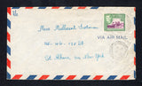 SAINT VINCENT - 1953 - CANCELLATION: Commercial airmail cover franked with 1949 24c purple & green GVI issue (SG 172) tied by LOWMANS (WINDWARD) cds dated 16 AP 1953 with good second strike alongside. Addressed to USA. A scarcer origination.  (STV45715)