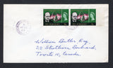 SAINT VINCENT - 1969 - CANCELLATION: Commercial cover franked with pair 1966 4c deep green QE2 issue (SG 247) tied by light strike of COLONAIRE cds in purple dated JU 25 1969 with good second strike alongside. Addressed to CANADA.  (STV45716)