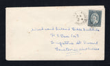 SAINT VINCENT - 1960 - CANCELLATION: Commercial cover franked with single 1955 3c slate QE2 issue (SG 191) tied by BIABOU cds dated 6 JAN 1960 with fine second strike alongside. Addressed internally toe the 'Windward Island Bible Institute, Kingstown'.  (STV45762)
