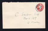 SOUTH WEST AFRICA - 1930 - POSTAL STATIONERY: 1d red on white GV postal stationery envelope of South Africa with 'S.W.A.' overprint on lower part of stamp imprint (H&G B5a, curved flap) used with fine GIBEON cds dated 25 OCT 1930. Addressed to CAPE TOWN, SOUTH AFRICA.  (SWA44653)