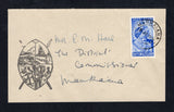 SWAZILAND - 1949 - CANCELLATION: Commercial cover franked with single 1948 1½d ultramarine GVI issue (SG 46) tied by fine MANKAIANA cds dated 7 JAN 1949. Addressed locally to the Magistrate of Mankaiana.  (SWZ45720)