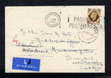 SWAZILAND - 1949 - INCOMING MAIL: Cover franked with Great Britain 1937 1/- bistre brown GVI issue (SG 475) tied by SOUTHAMPTON PAQUEBOT POSTED AT SEA machine cancel dated 1 APR 1949. Addressed to MANKAIANA with arrival cds's on front & reverse, then re-directed to South Africa and to Mbabane.  (SWZ45723)